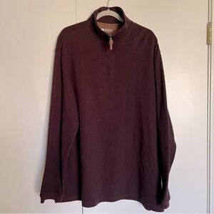 Haggar Clothing Men's Burgundy Quarter-Zip Sweater size XLT